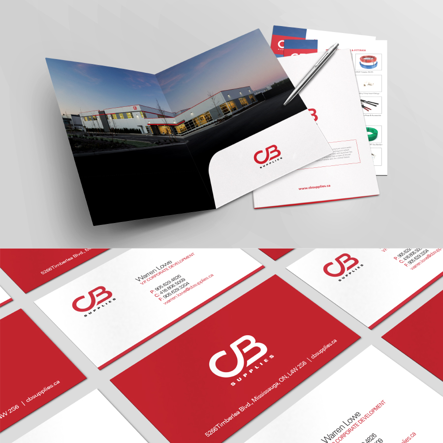 CB Supplies sales collateral and business cards