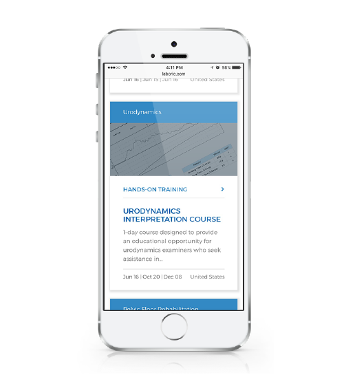 LABORIE's website on mobile