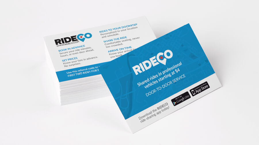 RideCo promotional card