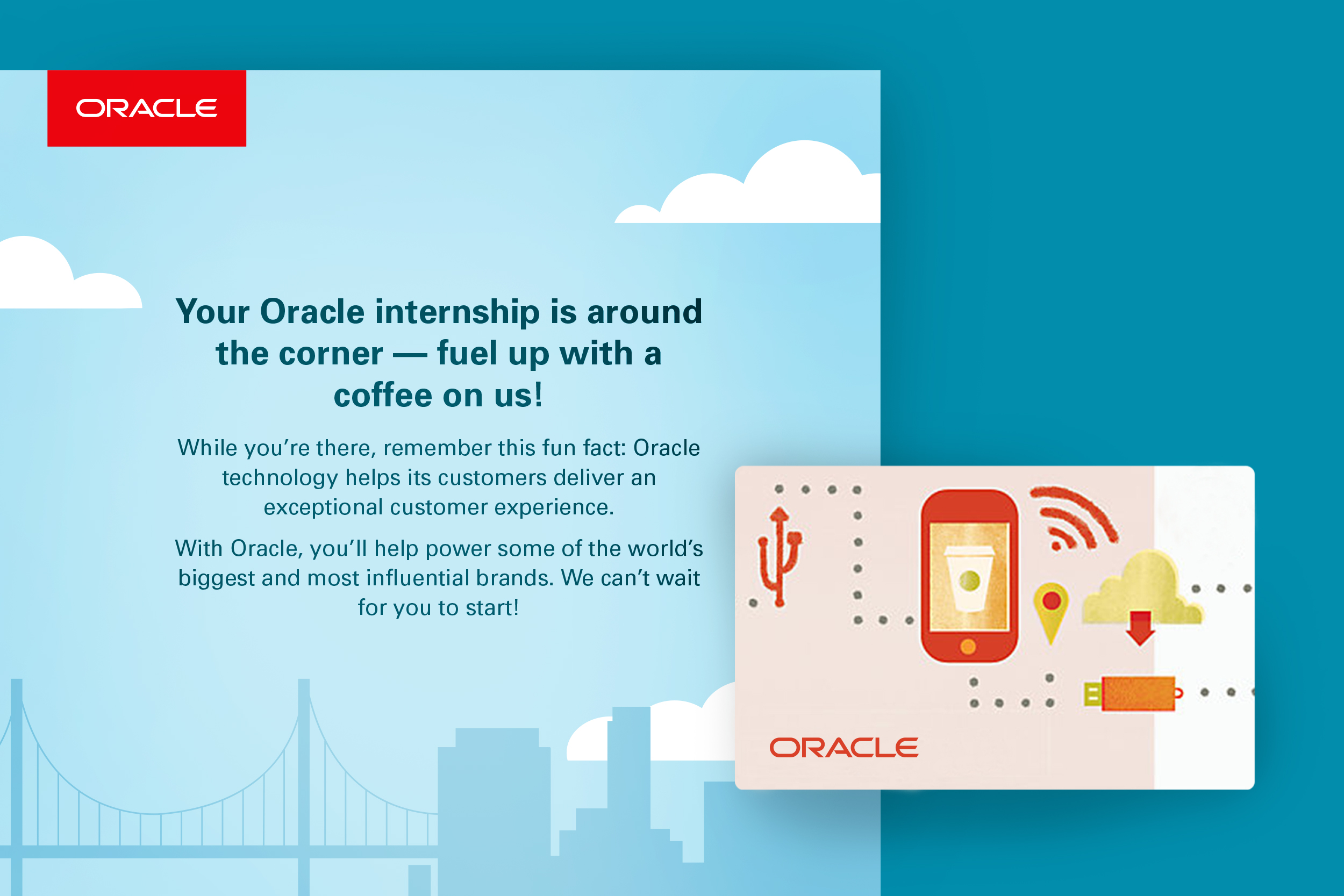 Oracle internships Starbucks card design