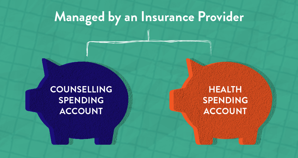 Diagram showing how the HSA and Counselling Spending Accounts are managed by the insurance provider