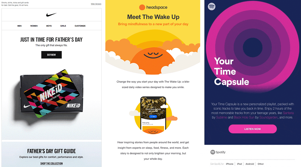 Animated email examples