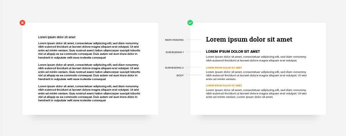 Slide deck typography hierarchy