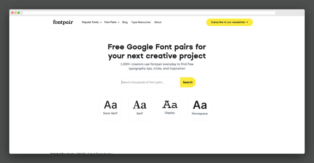 Fontpair Chrome Extension