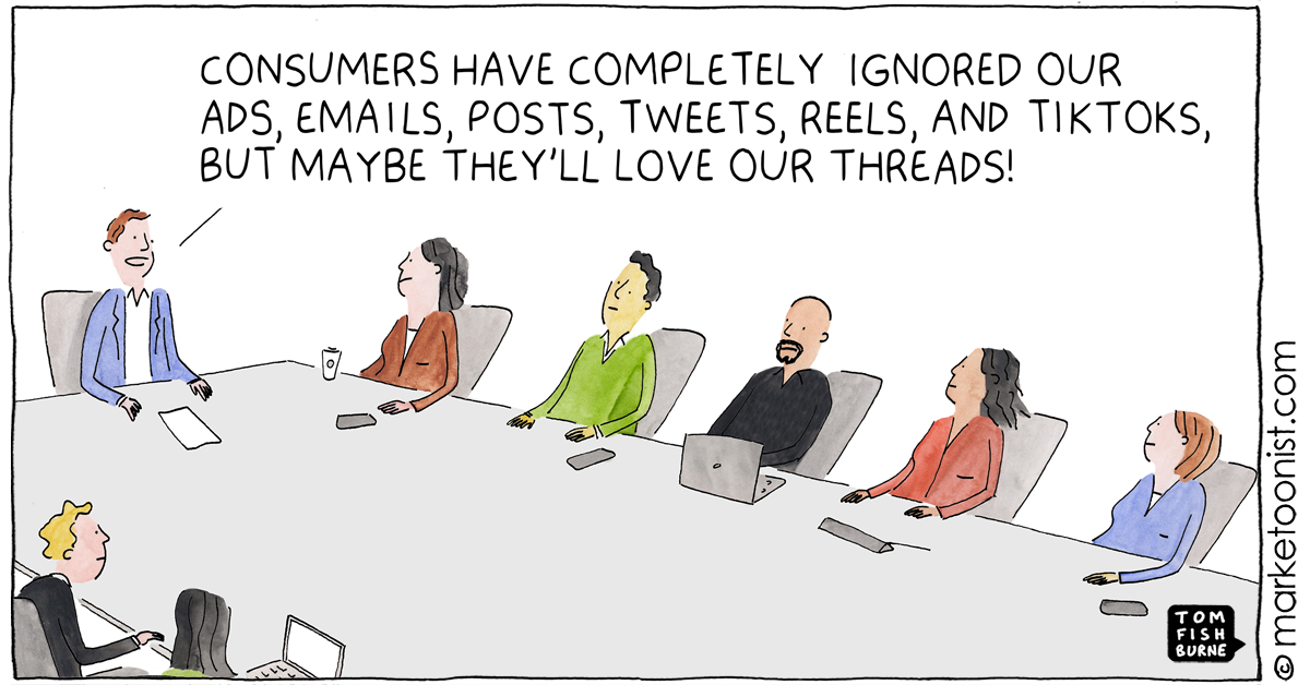 Brands on Threads cartoon