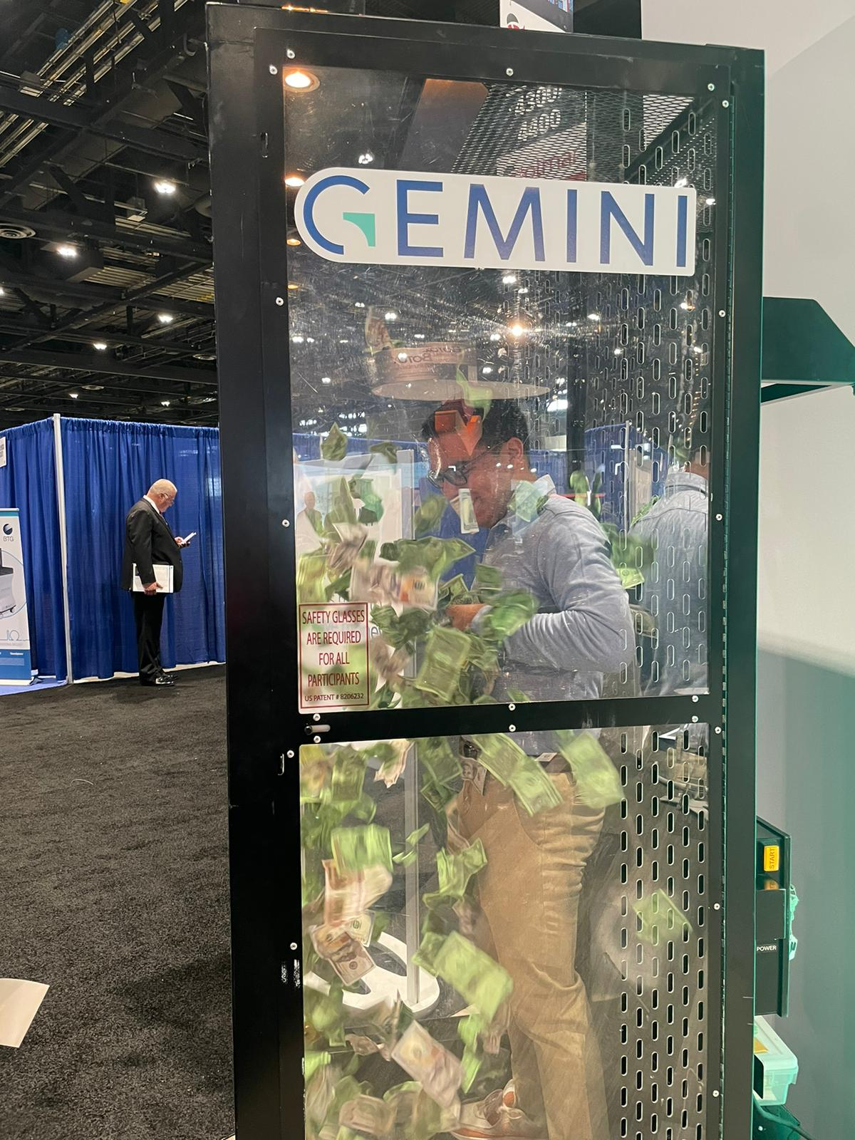 We actually ended up having a money machine at our client's tradeshow booth.