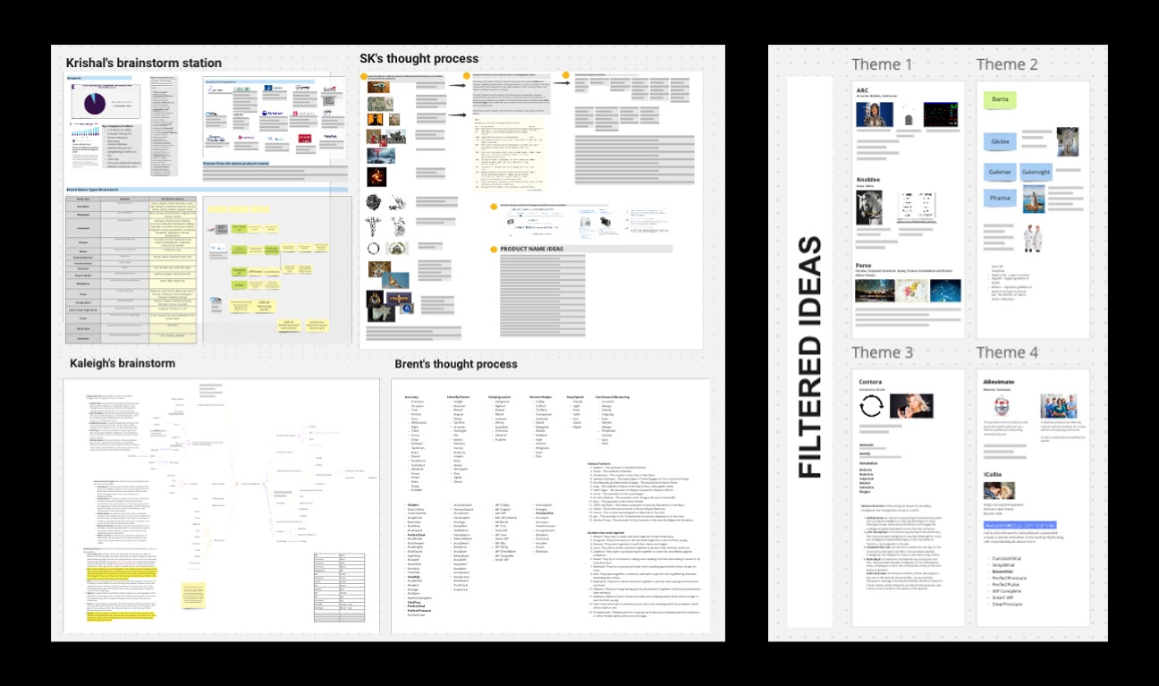 A look into our asynchronous individual brainstorming processes and how we're able to collaborate to define our best ideas.