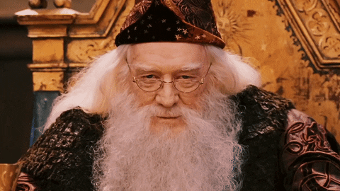 Screenshot of Dumbledore from Harry Potter.