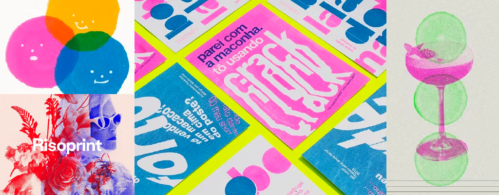 Some examples of the risograph printing technique.