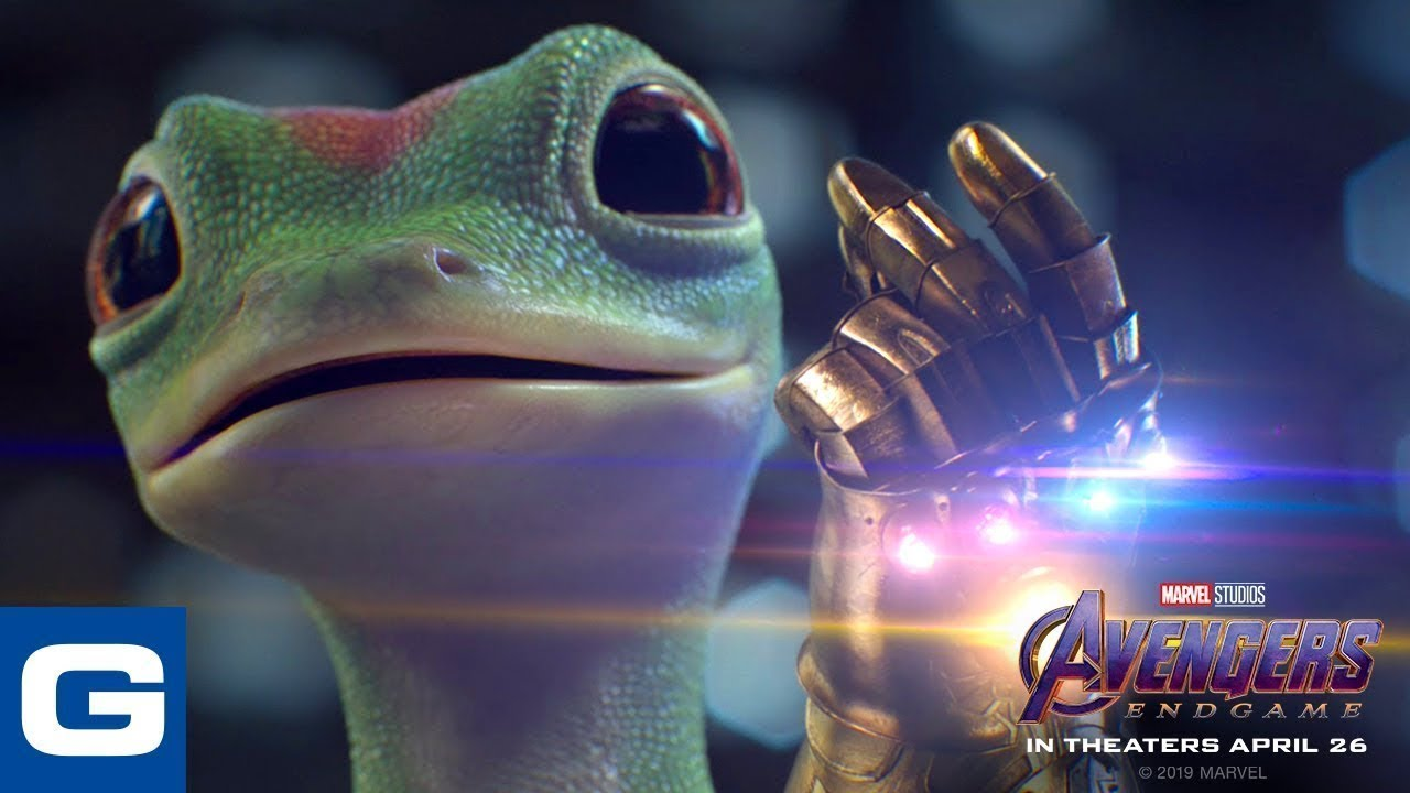 The Geico gecko as Thanos.