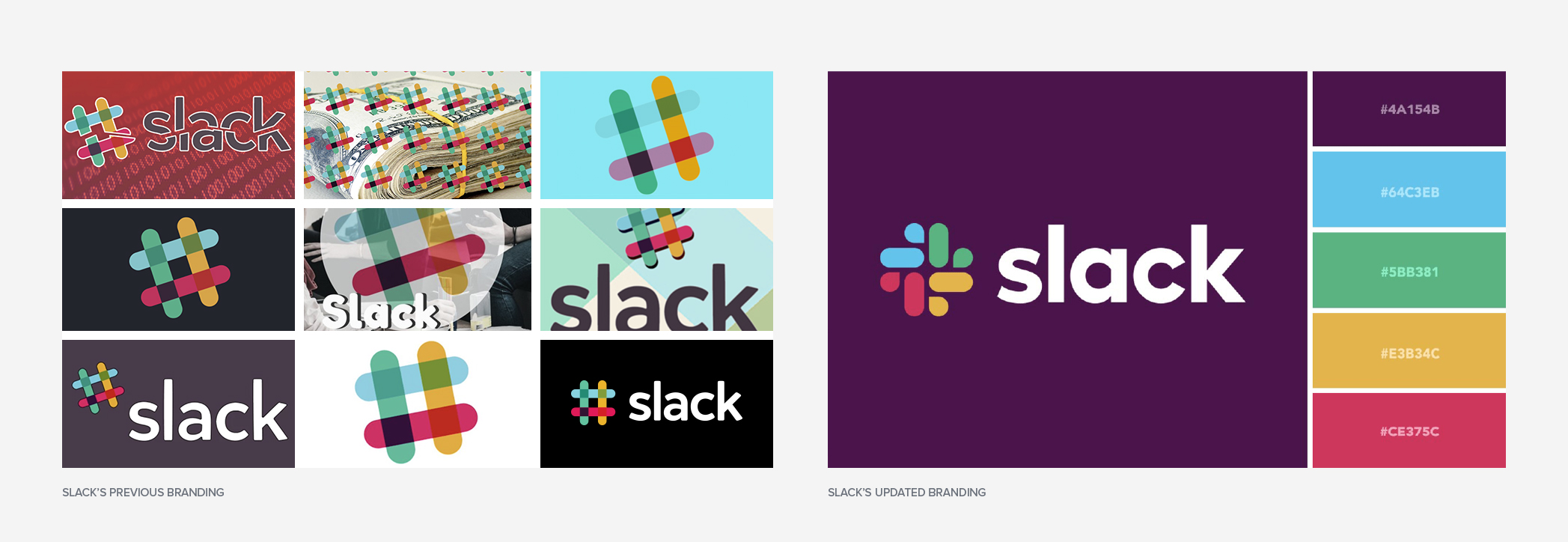Before and after: Slack's colour palette