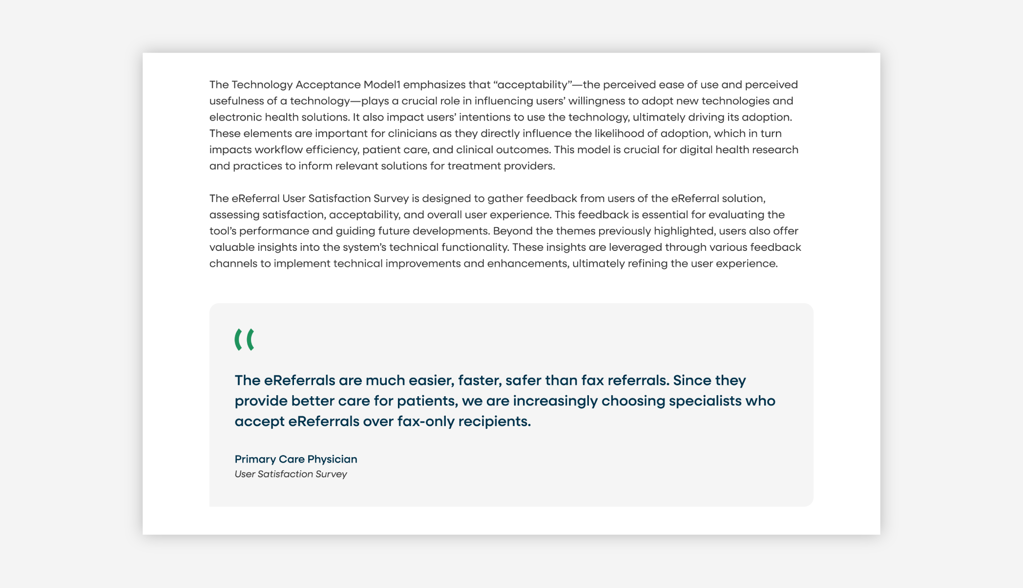 An example of a testimonial callout in this Amplify Care case study.