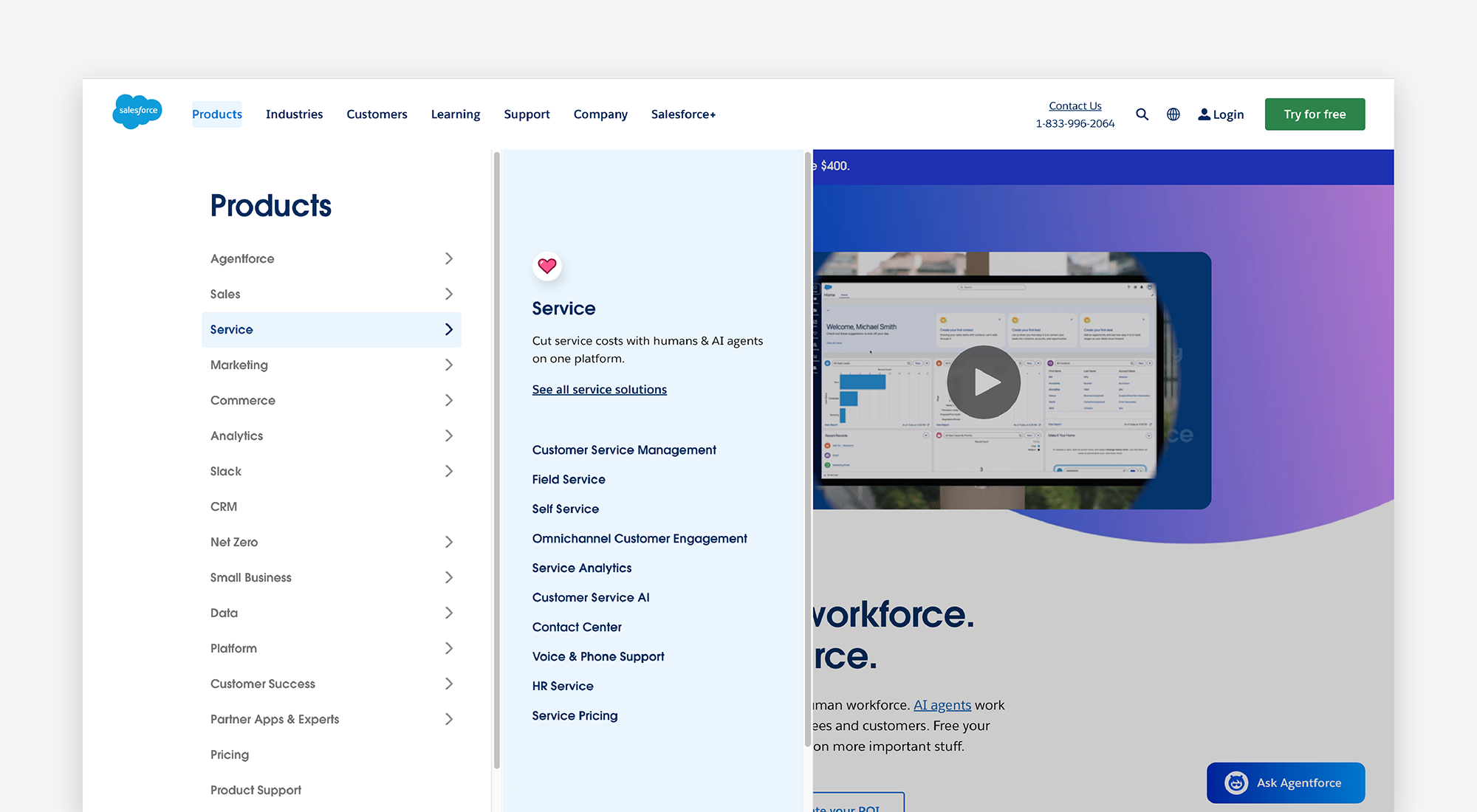 Example of a vertical mega menus