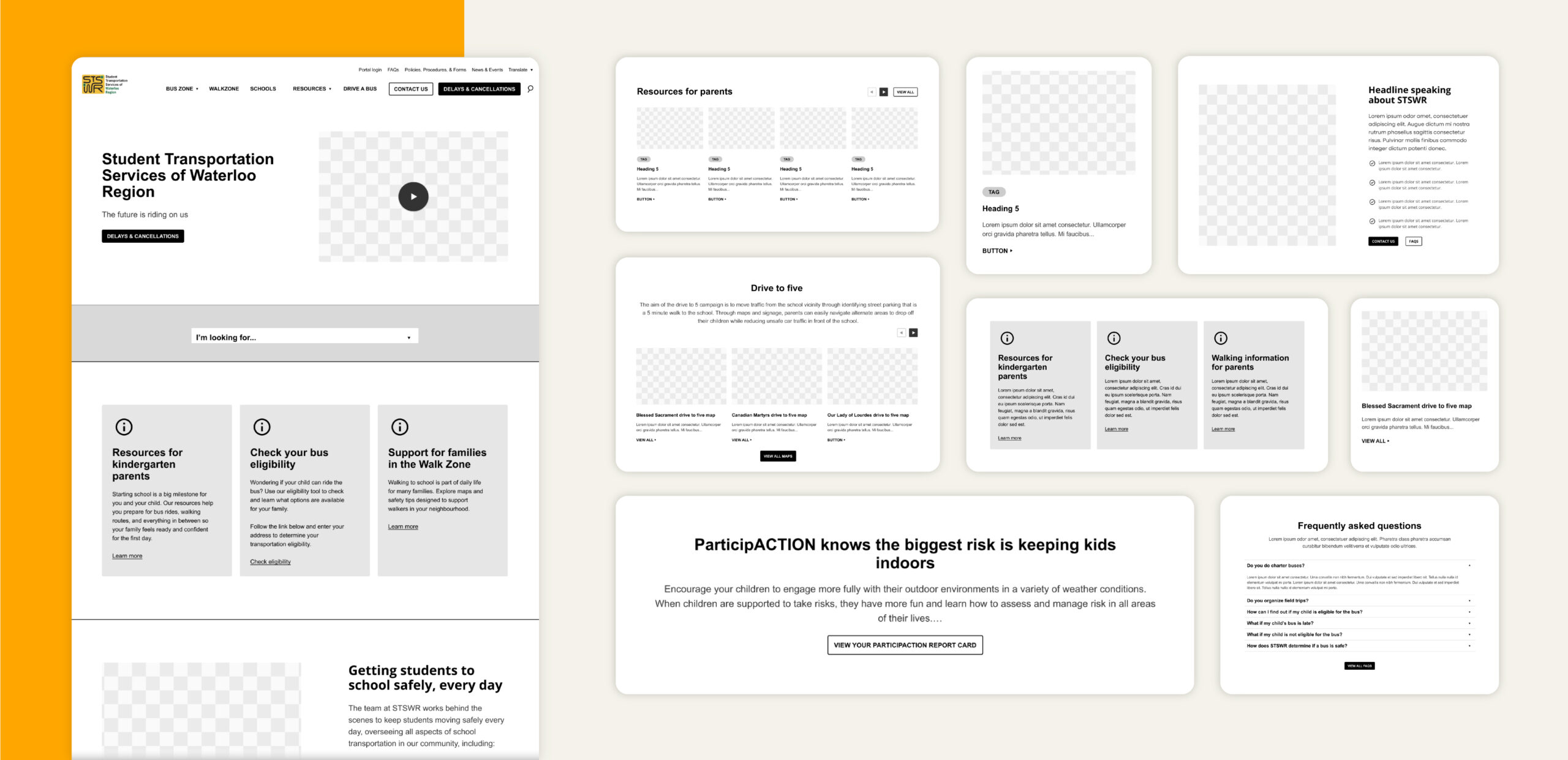 STSWR website wireframes